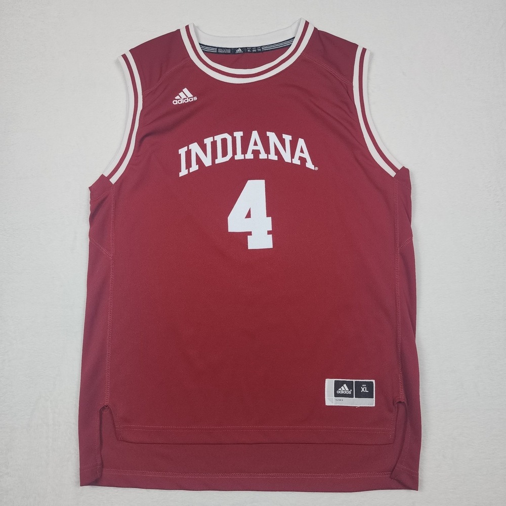 Indiana Hoosiers Basketball Jersey Mens XL Red Adidas NCAA #4 College Player ID